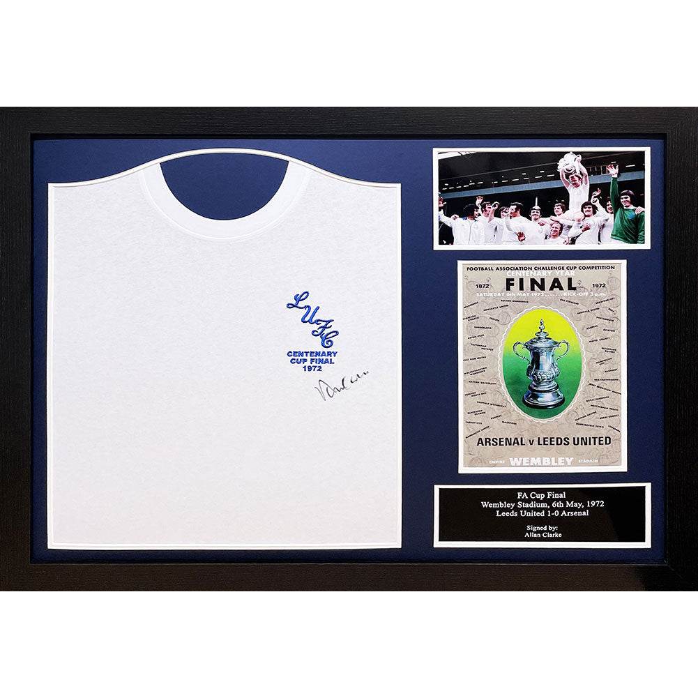 Leeds United FC 1972 Clarke Signed Shirt (Framed) - Gift Arch