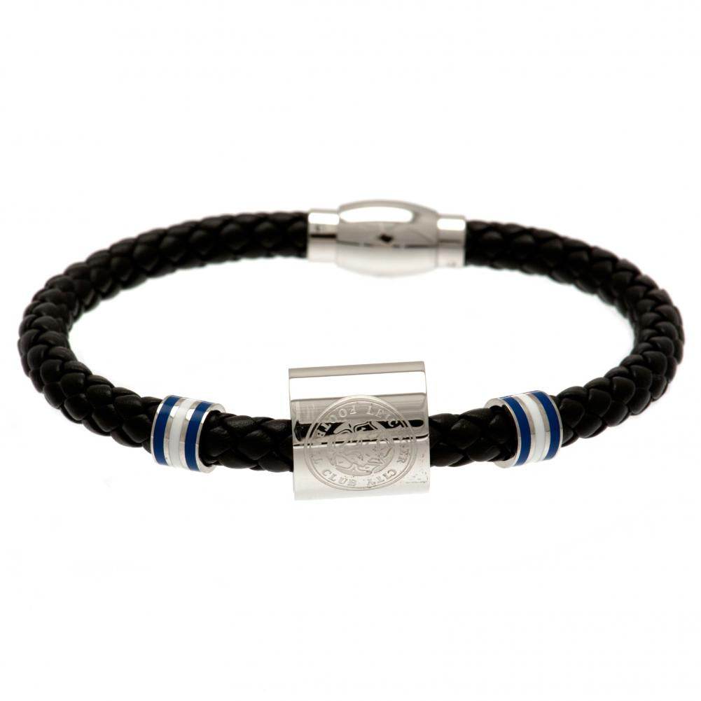 Leicester City FC Colour Ring Leather Bracelet - Gift Arch