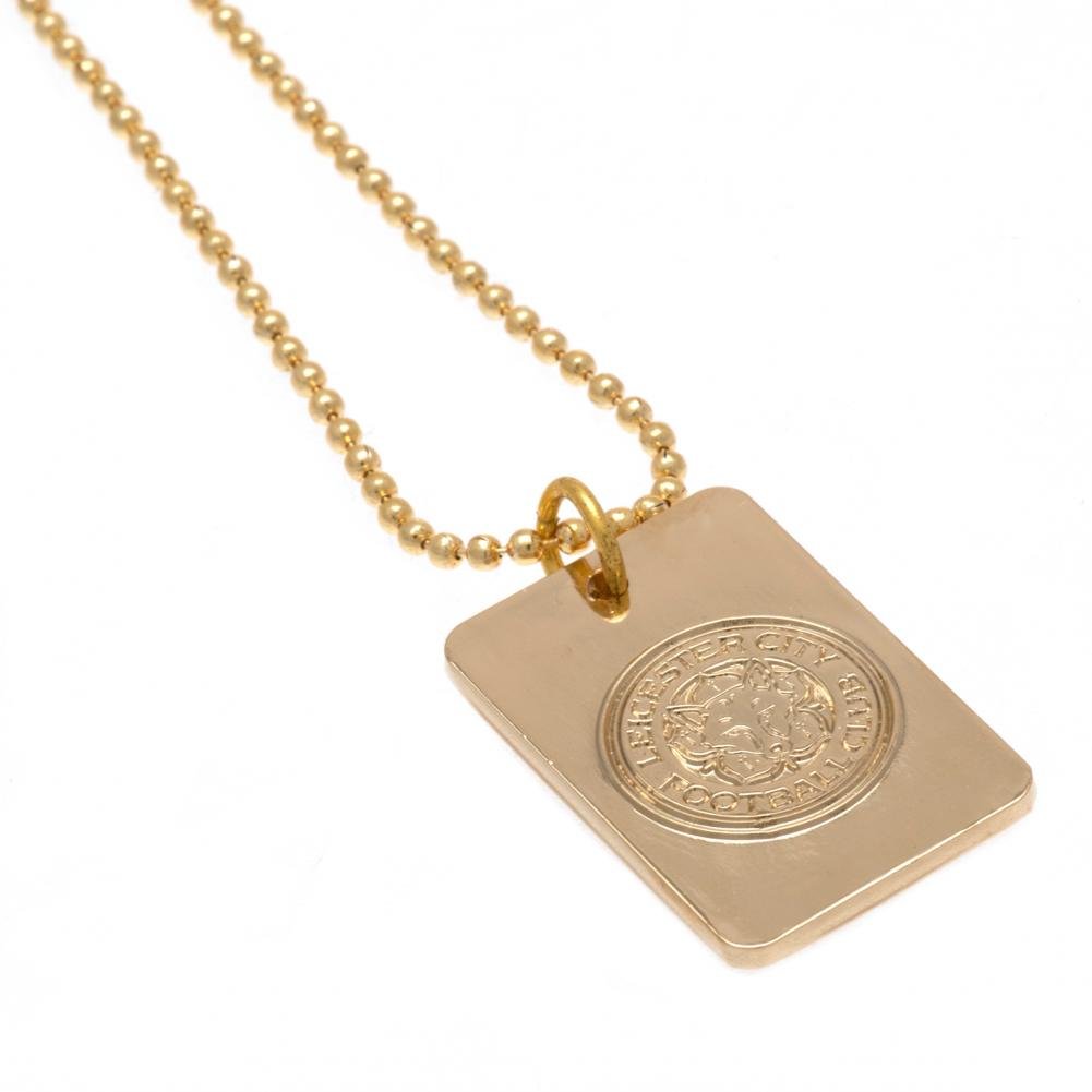 Leicester City FC Gold Plated Dog Tag & Chain - Gift Arch