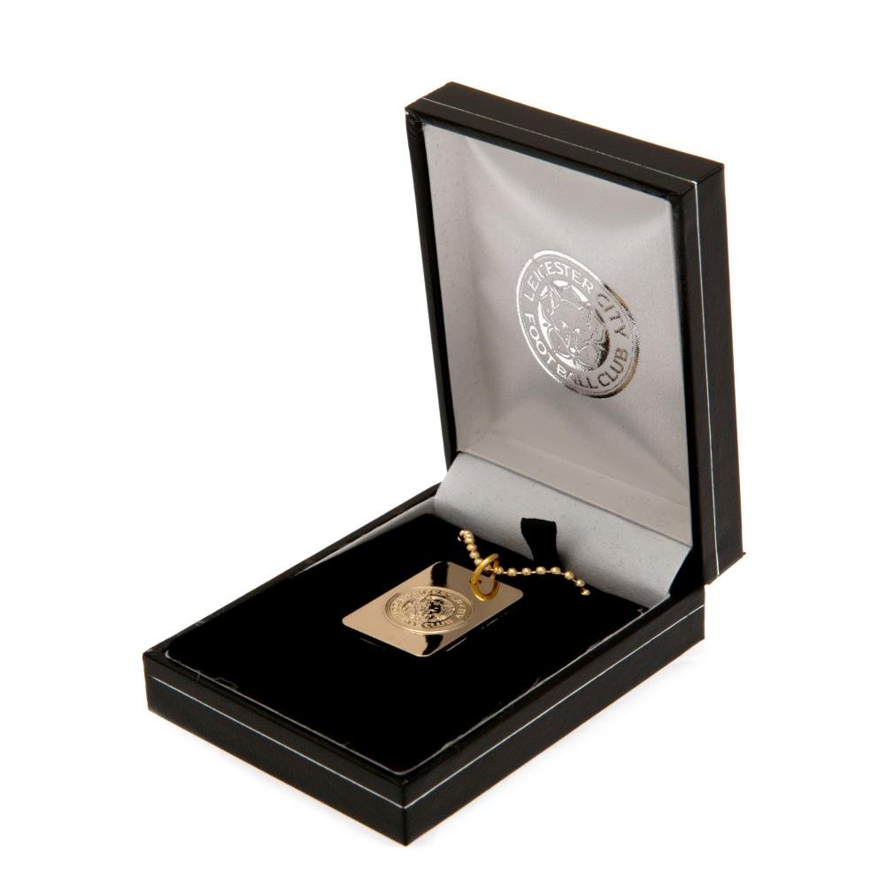 Leicester City FC Gold Plated Dog Tag & Chain - Gift Arch
