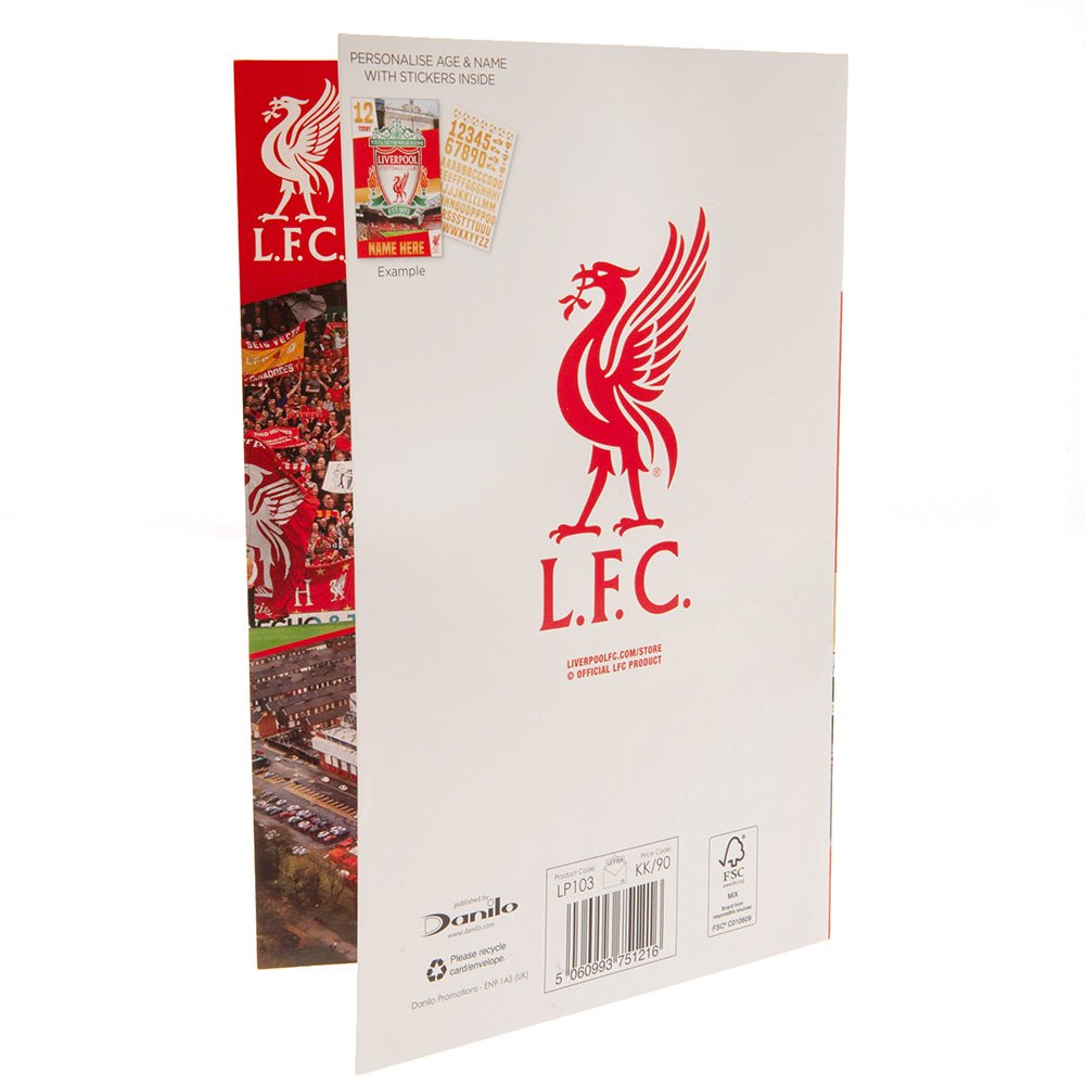 Liverpool FC Birthday Card With Stickers - Gift Arch