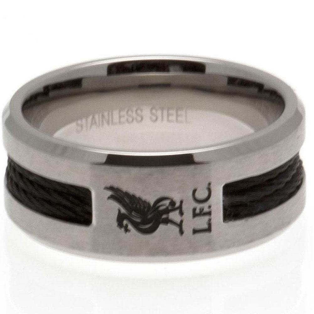 Liverpool FC Black Inlay Ring Medium - Gift Arch
