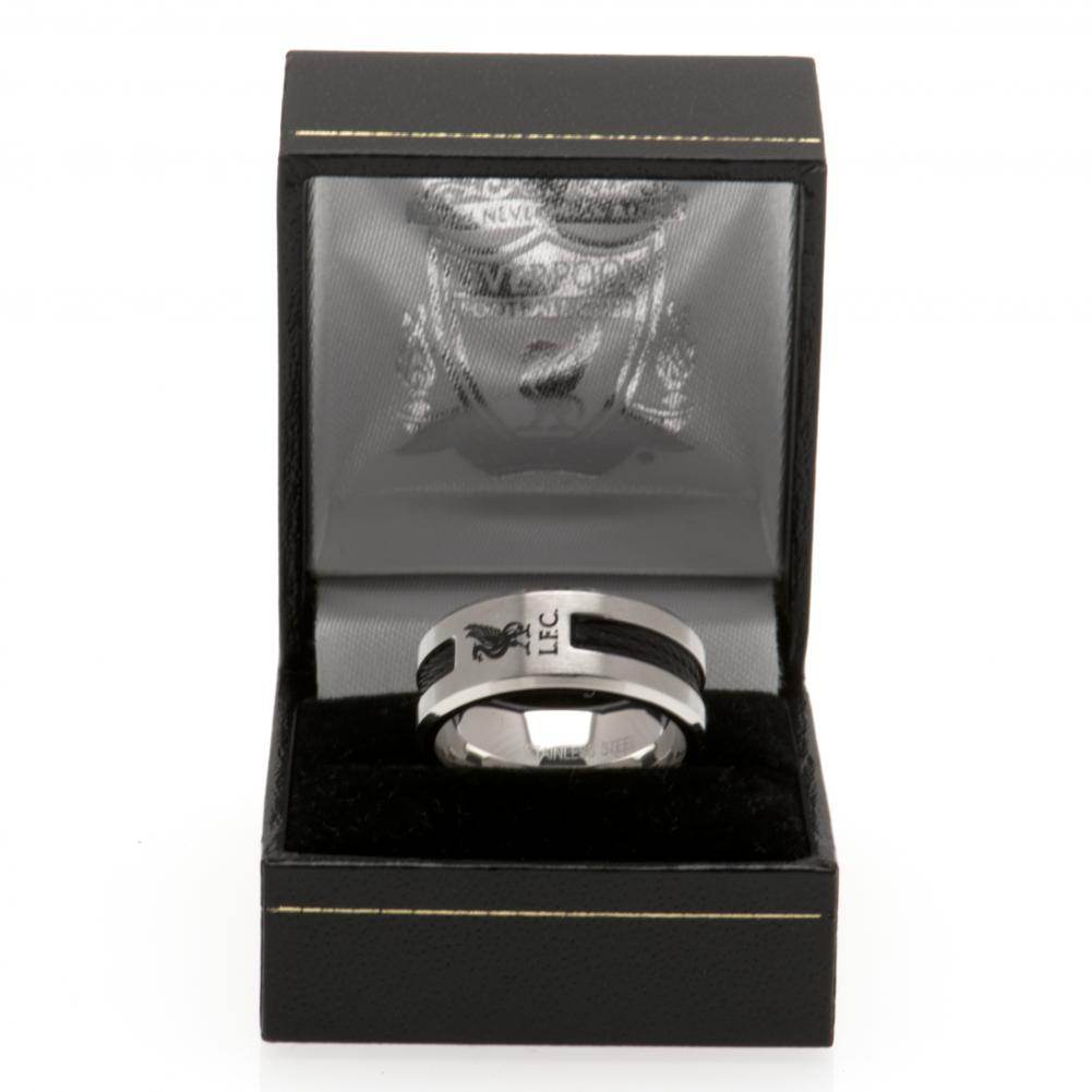 Liverpool FC Black Inlay Ring Medium - Gift Arch