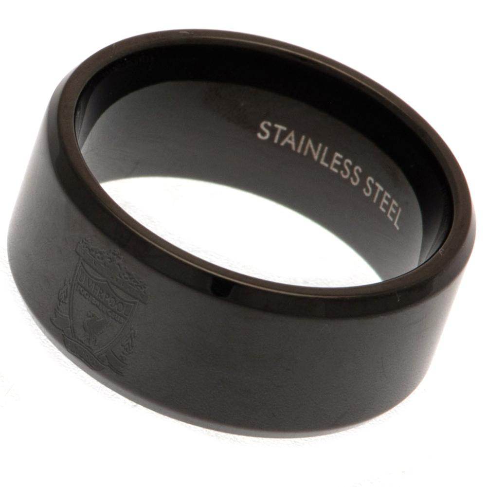 Liverpool FC Black IP Ring Large - Gift Arch