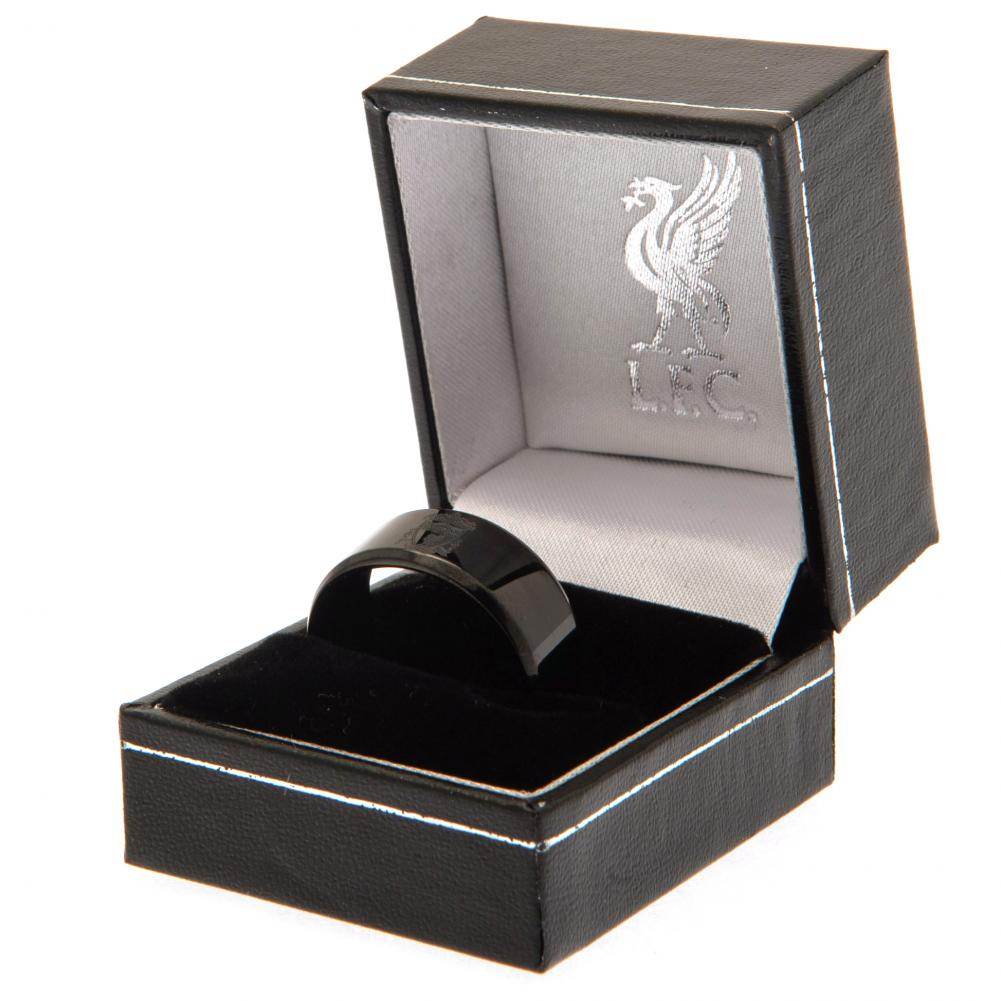 Liverpool FC Black IP Ring Large - Gift Arch