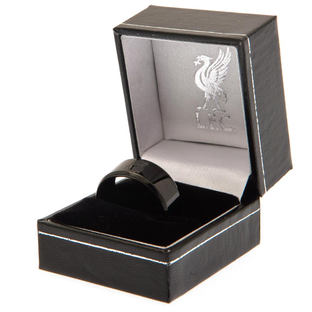 Liverpool FC Black IP Ring Small - Gift Arch