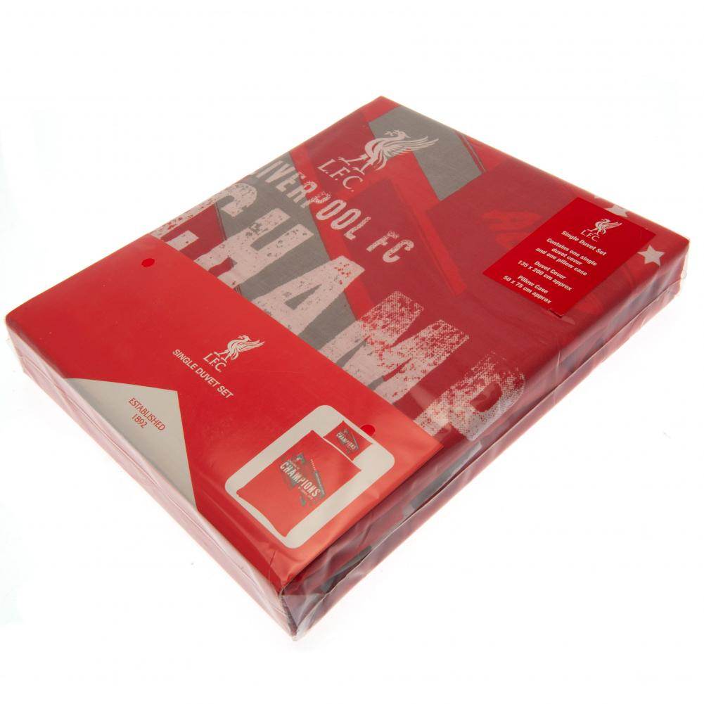Liverpool FC Champions Of Europe Single Duvet Set - Gift Arch
