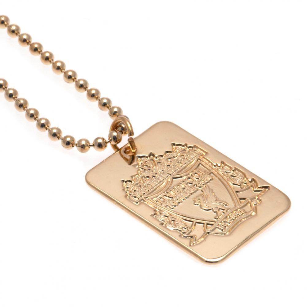 Liverpool FC Gold Plated Dog Tag & Chain - Gift Arch