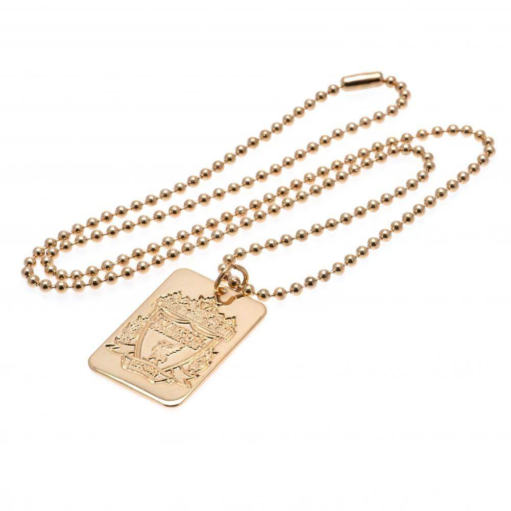 Liverpool FC Gold Plated Dog Tag & Chain - Gift Arch