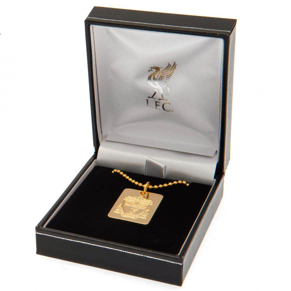 Liverpool FC Gold Plated Dog Tag & Chain - Gift Arch