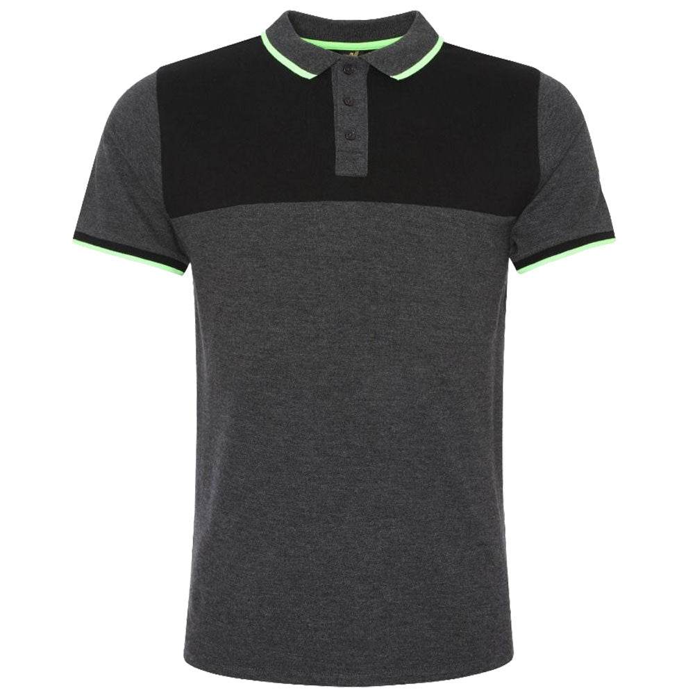 Liverpool FC Neon Panel Polo Mens Charcoal Small - Gift Arch