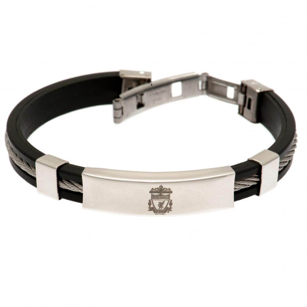 Liverpool FC Silver Inlay Silicone Bracelet - Gift Arch