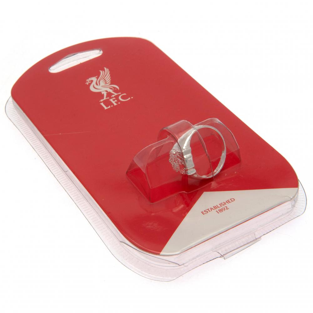 Liverpool FC Silver Plated Crest Ring Medium - Gift Arch
