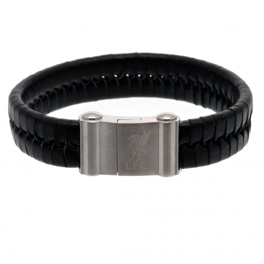 Liverpool FC Single Plait Leather Bracelet - Gift Arch