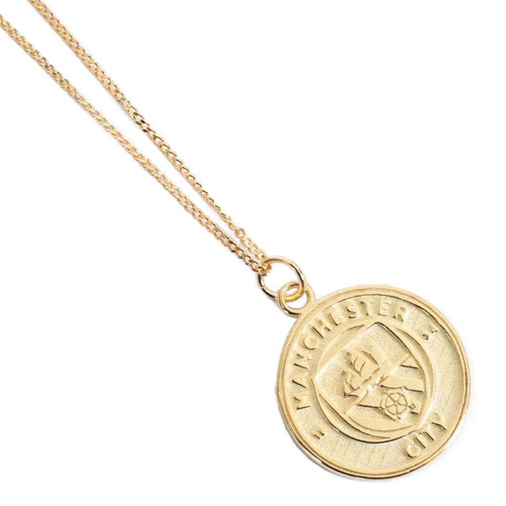 Manchester City FC 18ct Gold Plated on Silver Pendant & Chain - Gift Arch