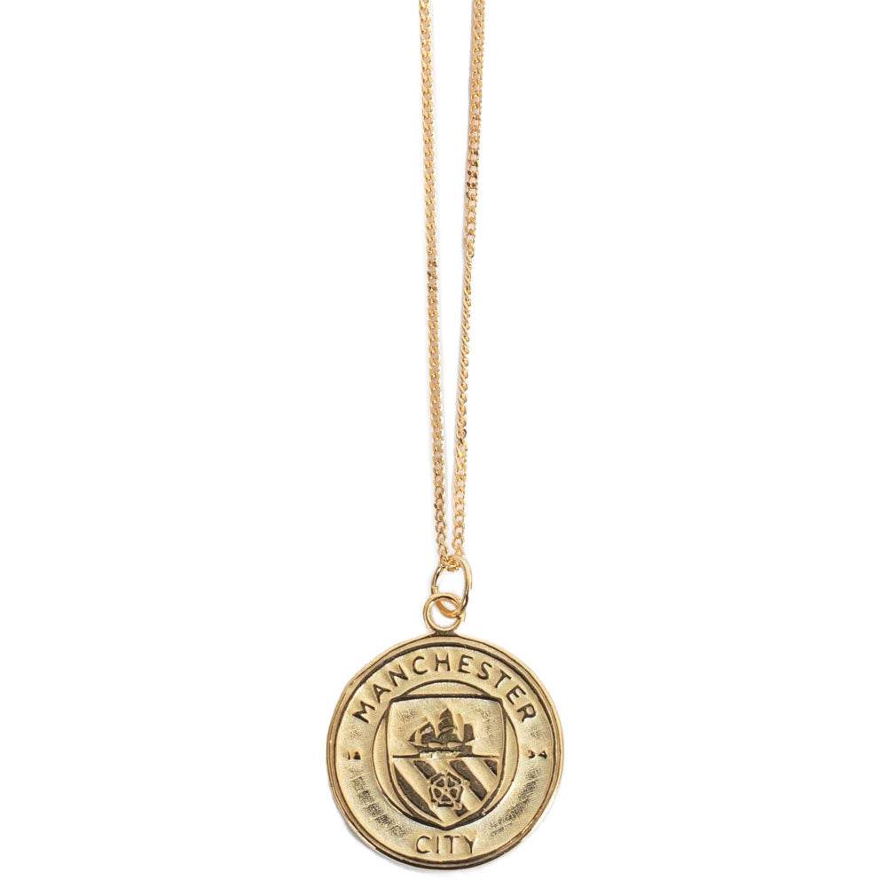 Manchester City FC 18ct Gold Plated on Silver Pendant & Chain - Gift Arch