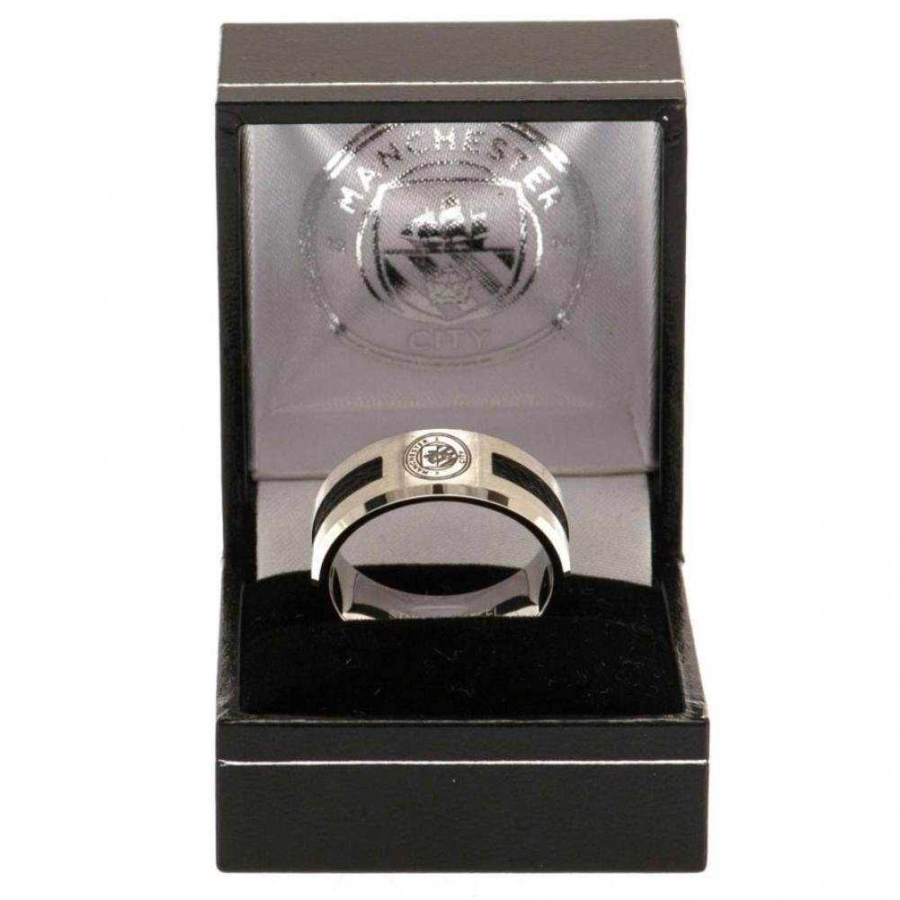 Manchester City FC Black Inlay Ring Large - Gift Arch