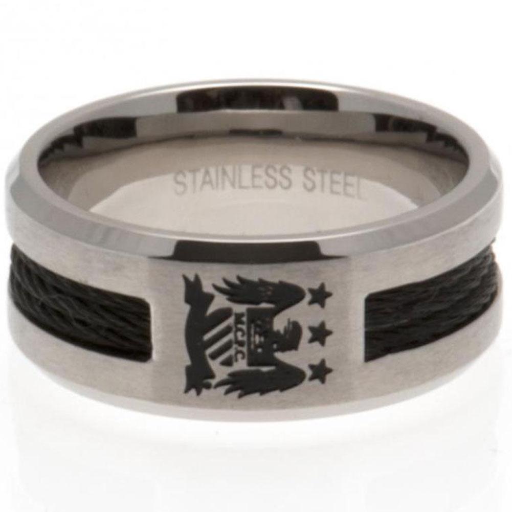 Manchester City FC Black Inlay Ring Large EC - Gift Arch