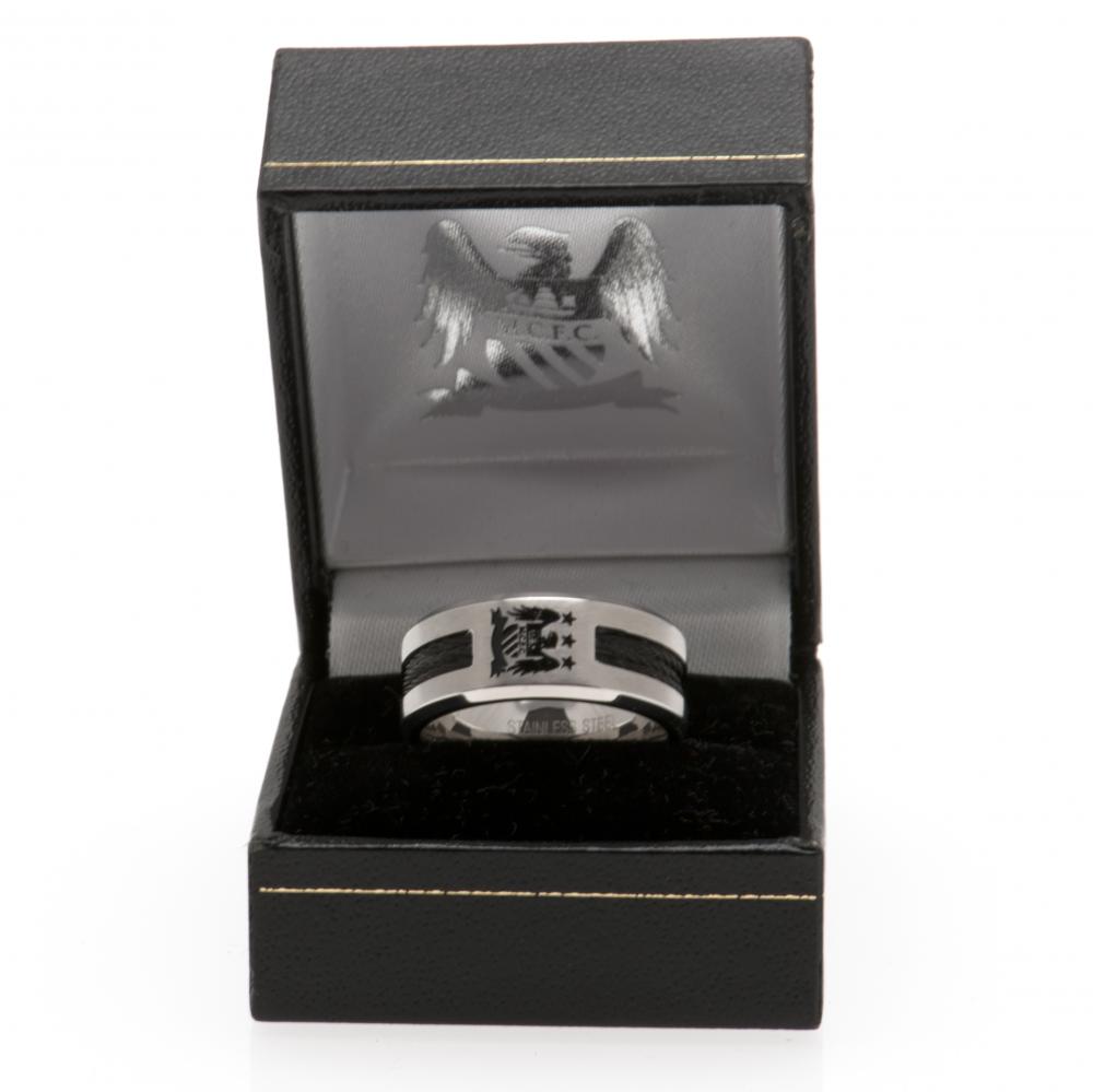 Manchester City FC Black Inlay Ring Large EC - Gift Arch