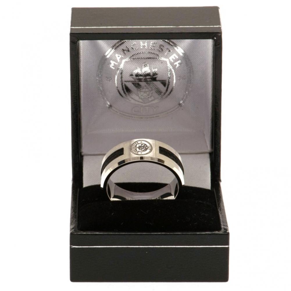 Manchester City FC Black Inlay Ring Medium - Gift Arch