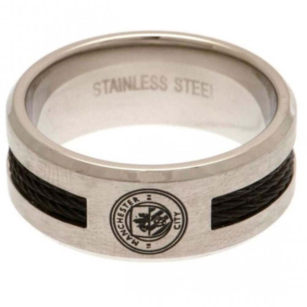 Manchester City FC Black Inlay Ring Small - Gift Arch