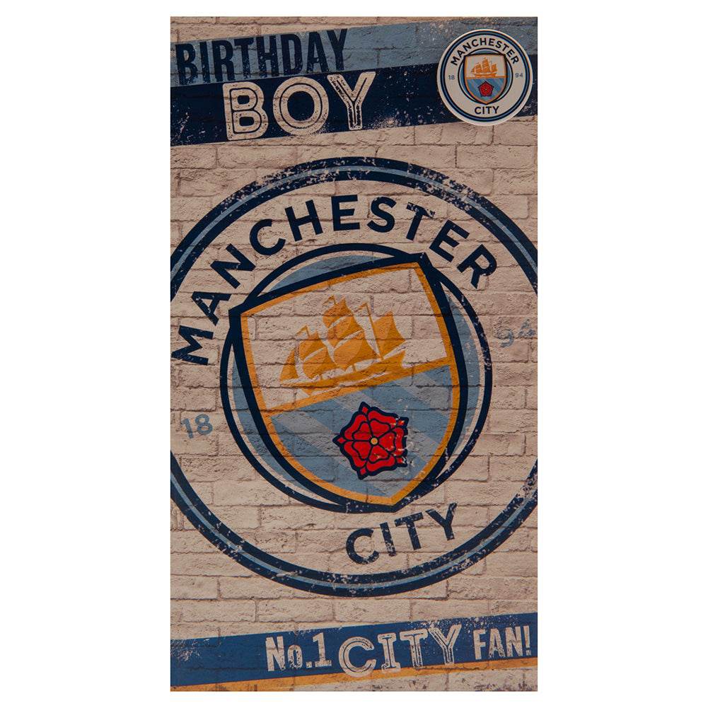 Manchester City FC Boy Birthday Card - Gift Arch