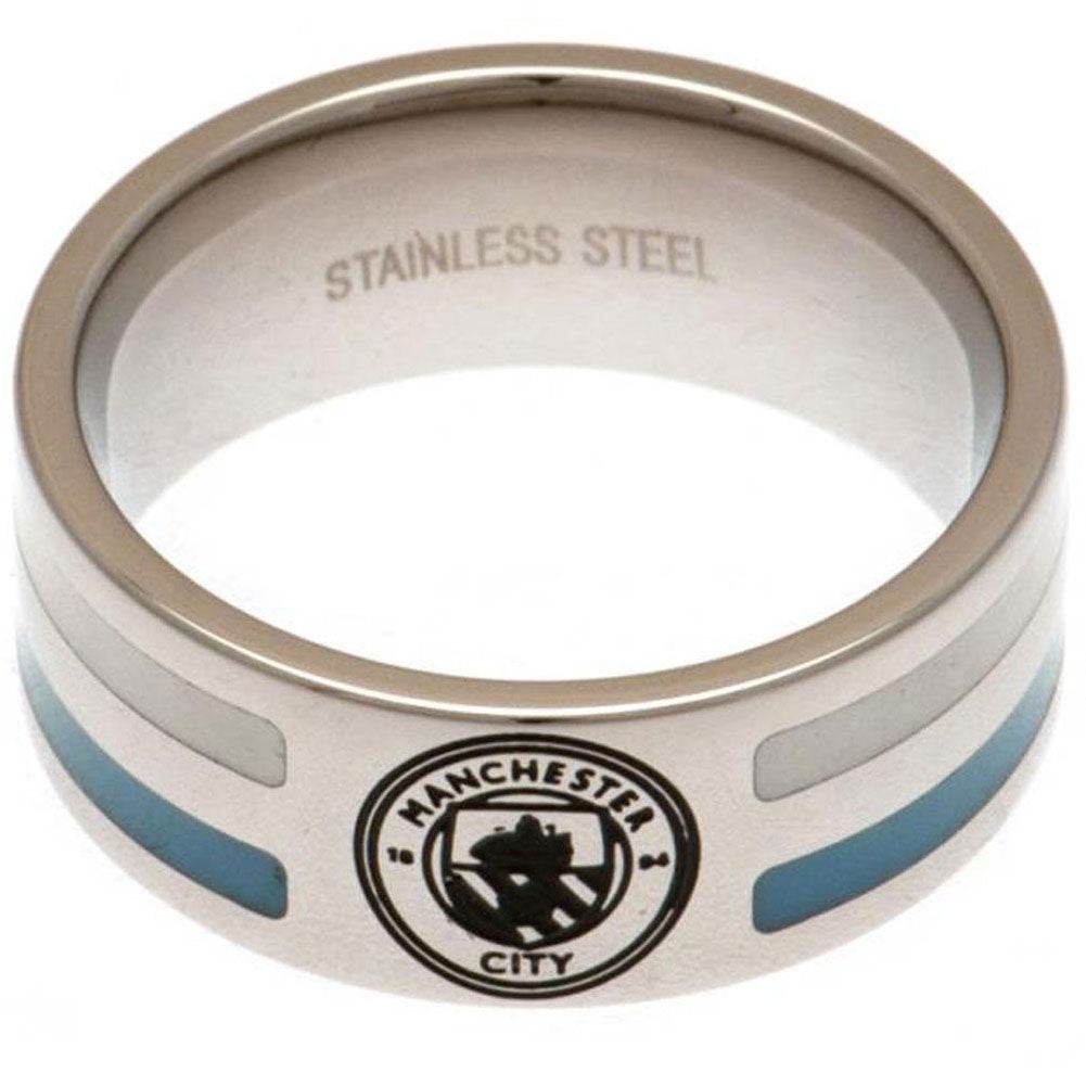 Manchester City FC Colour Stripe Ring Medium - Gift Arch