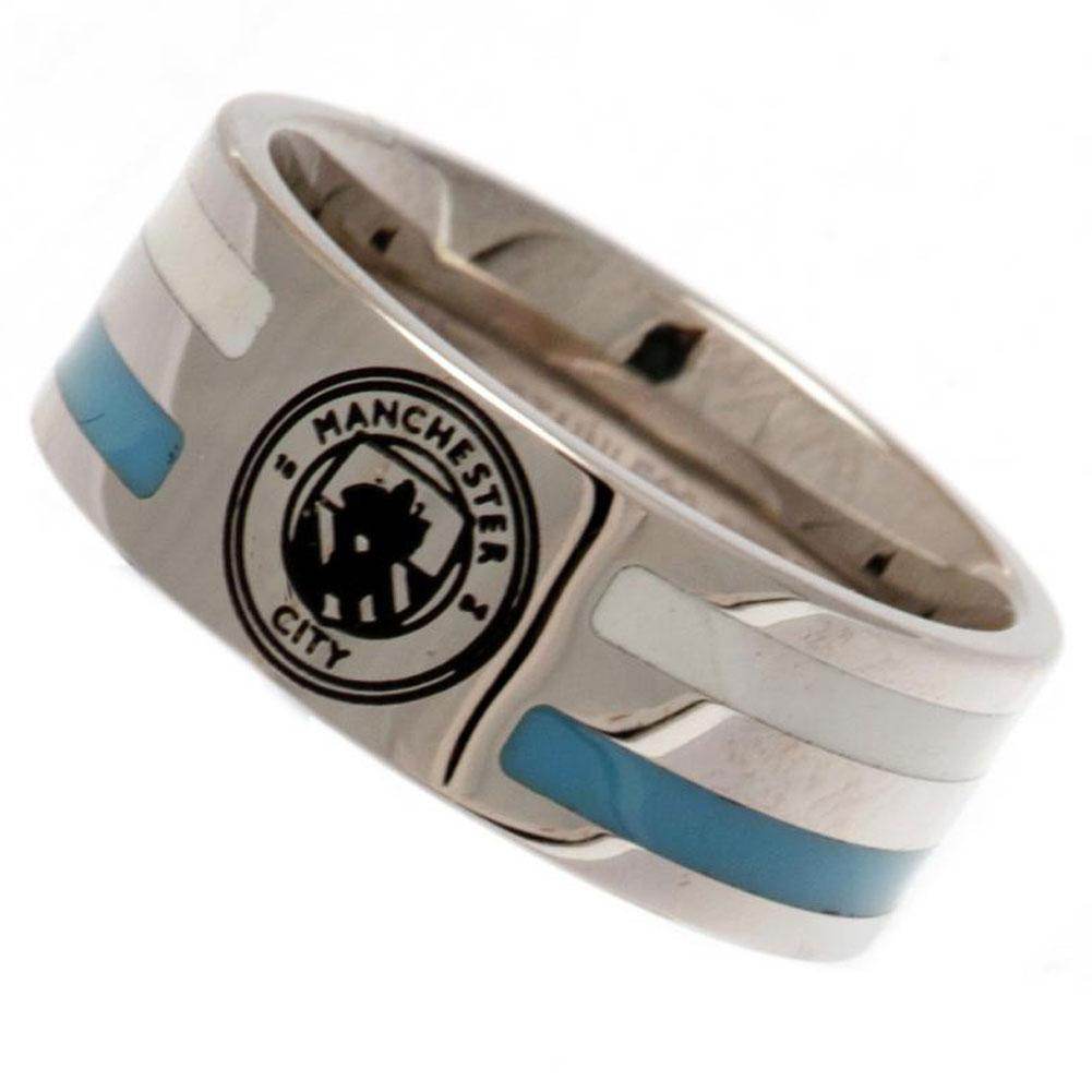 Manchester City FC Colour Stripe Ring Medium - Gift Arch