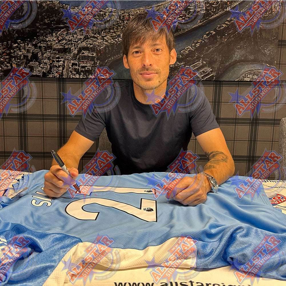 Manchester City FC David Silva Signed Shirt (Framed) - Gift Arch