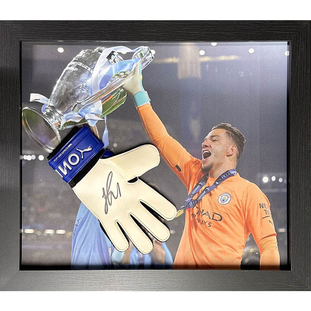 Manchester City FC Ederson Signed Glove (Framed) - Gift Arch