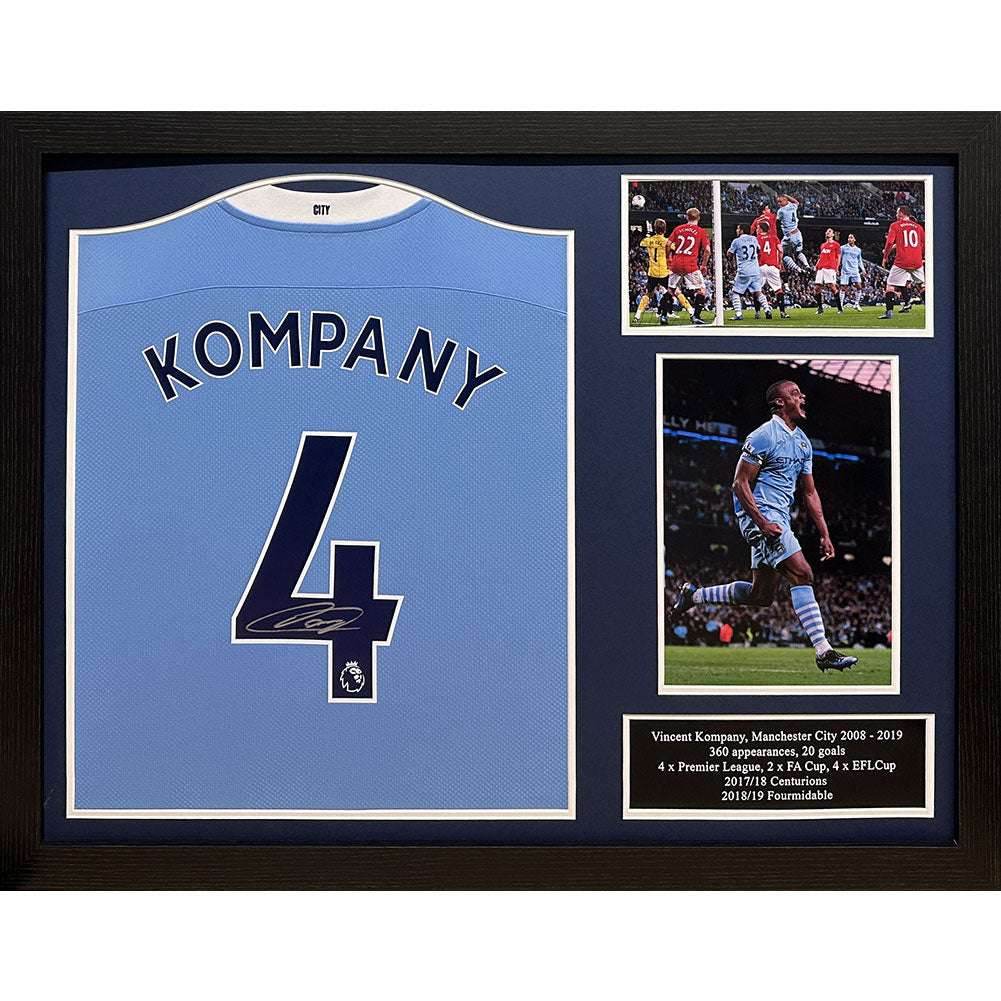 Manchester City FC Kompany Signed Shirt (Framed) - Gift Arch