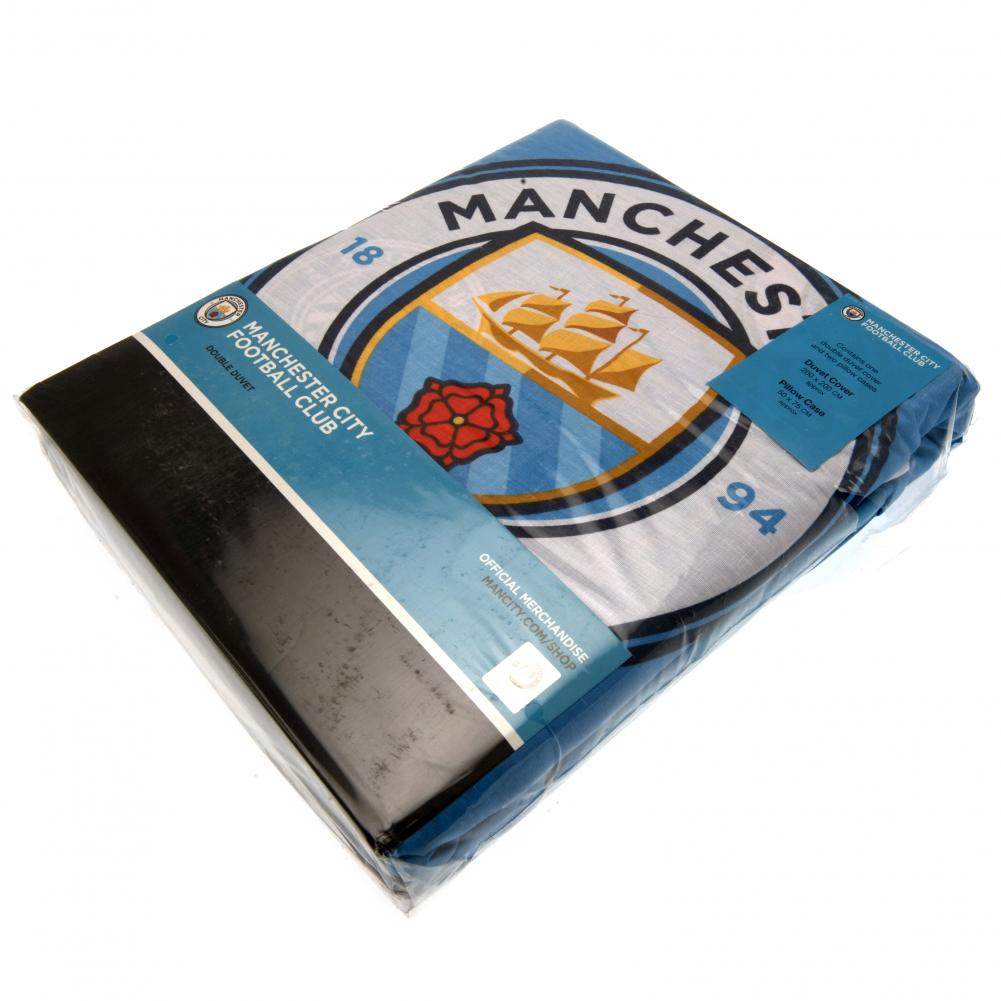 Manchester City FC Pulse Double Duvet Set - Gift Arch