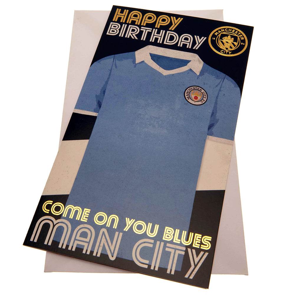 Manchester City FC Retro Shirt Birthday Card - Gift Arch