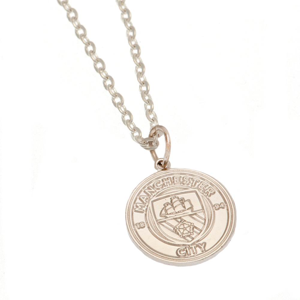 Manchester City FC Silver Plated Pendant & Chain - Gift Arch