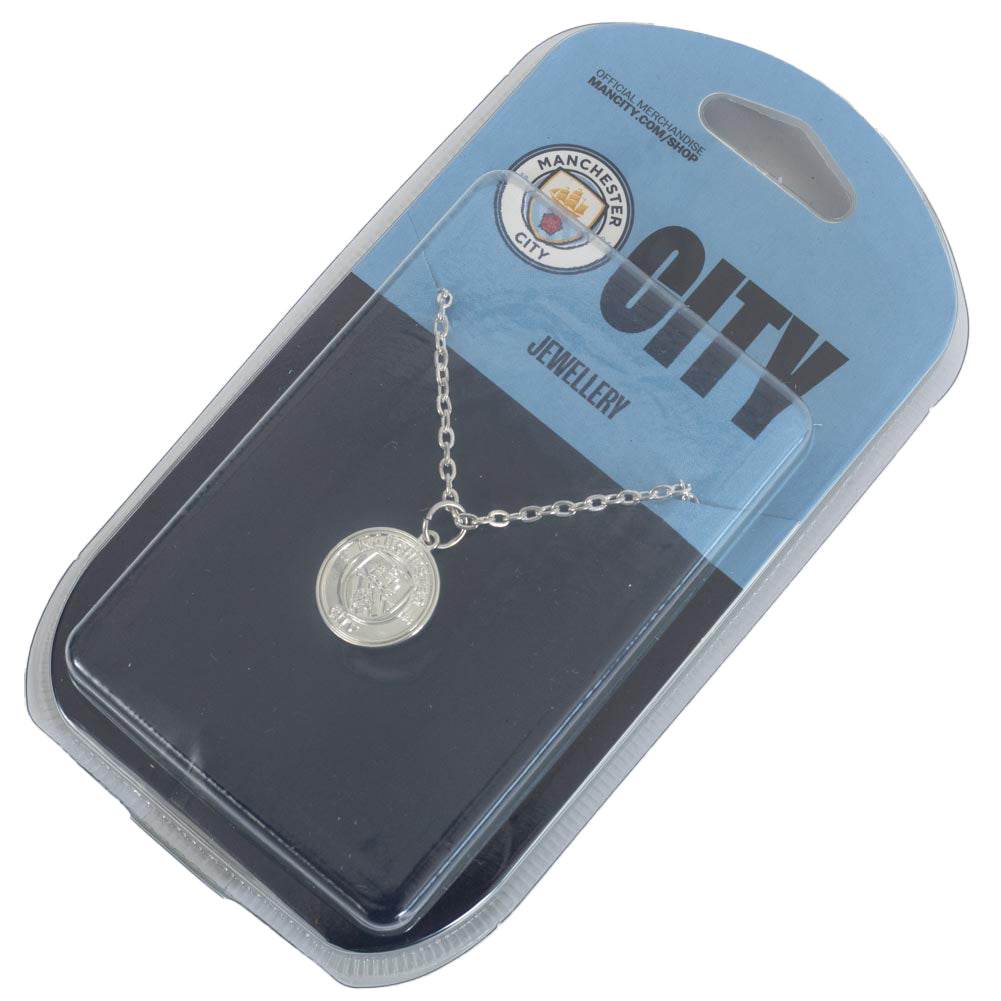 Manchester City FC Silver Plated Pendant & Chain - Gift Arch