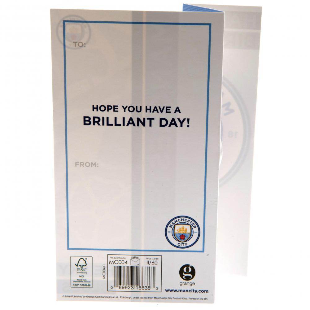 Manchester City FC Sky Blues Birthday Card - Gift Arch