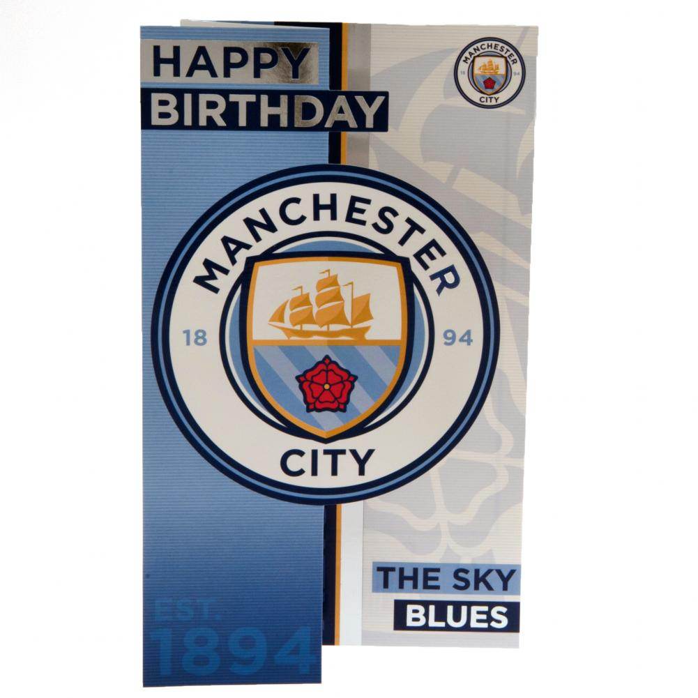 Manchester City FC Sky Blues Birthday Card - Gift Arch