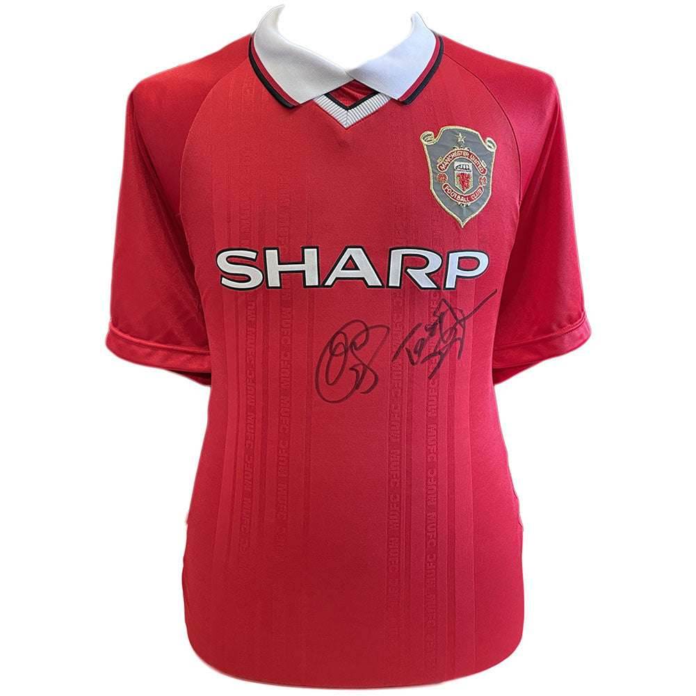 Manchester United FC 1999 Solskjaer & Sheringham Signed Shirt - Gift Arch