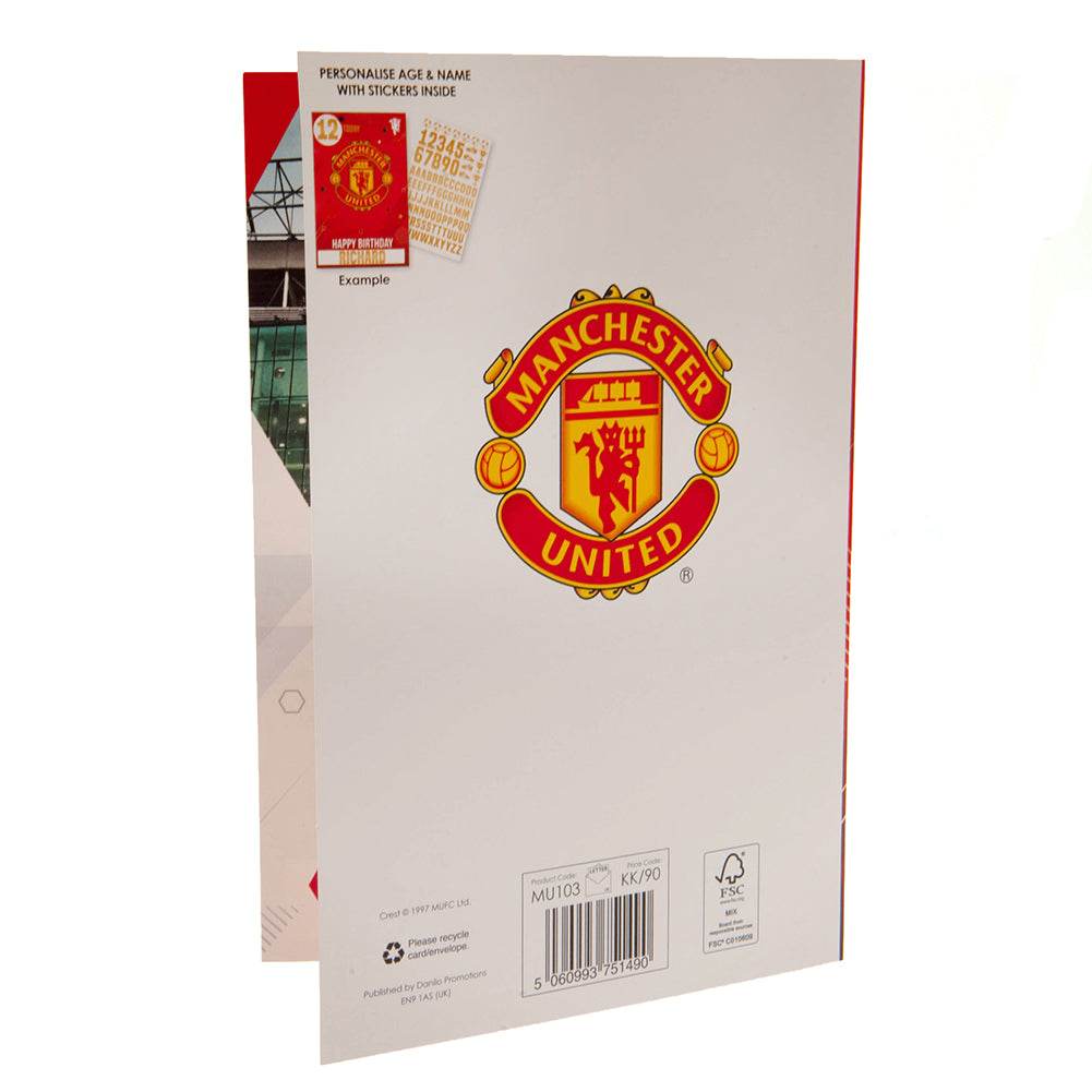 Manchester United FC Birthday Card With Stickers - Gift Arch
