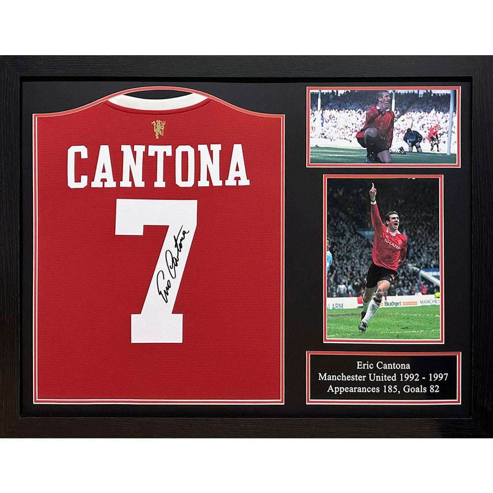 Manchester United FC Cantona Signed Shirt (Framed) - Gift Arch