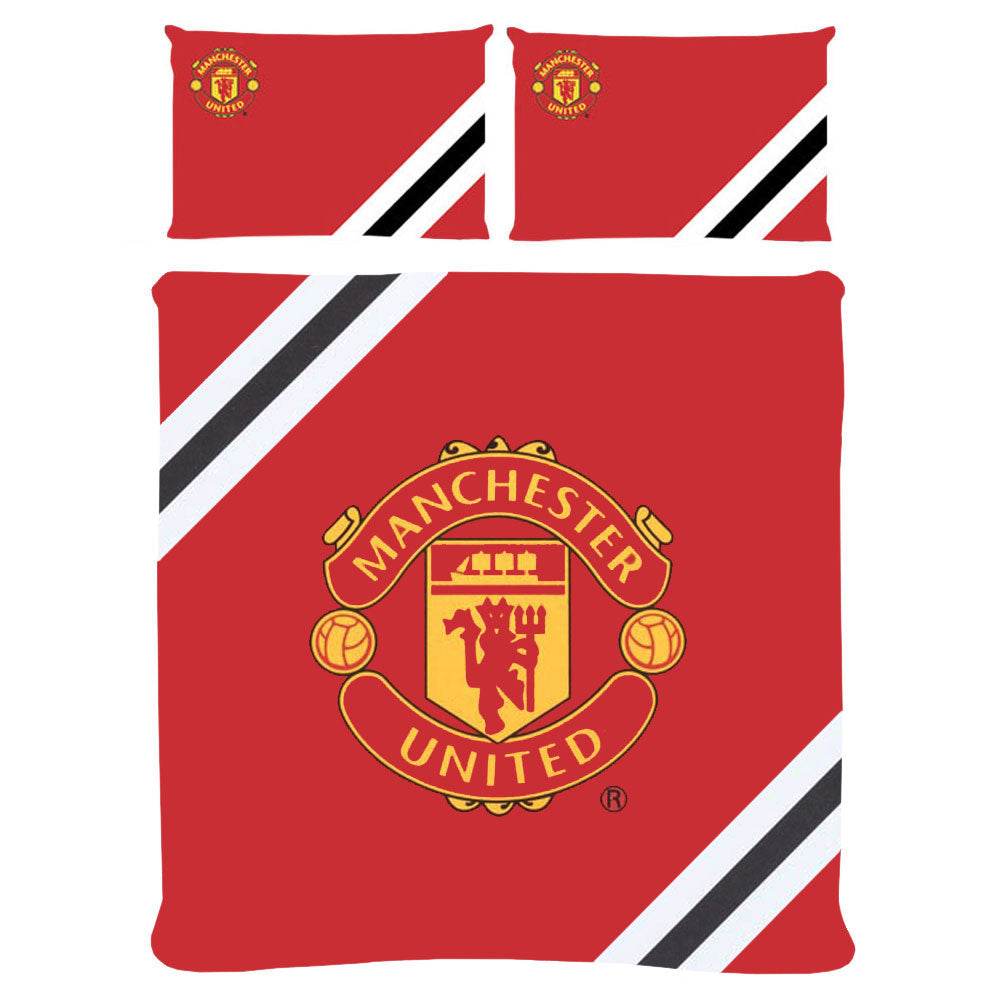 Manchester United FC Core Stripe Double Duvet Set - Gift Arch