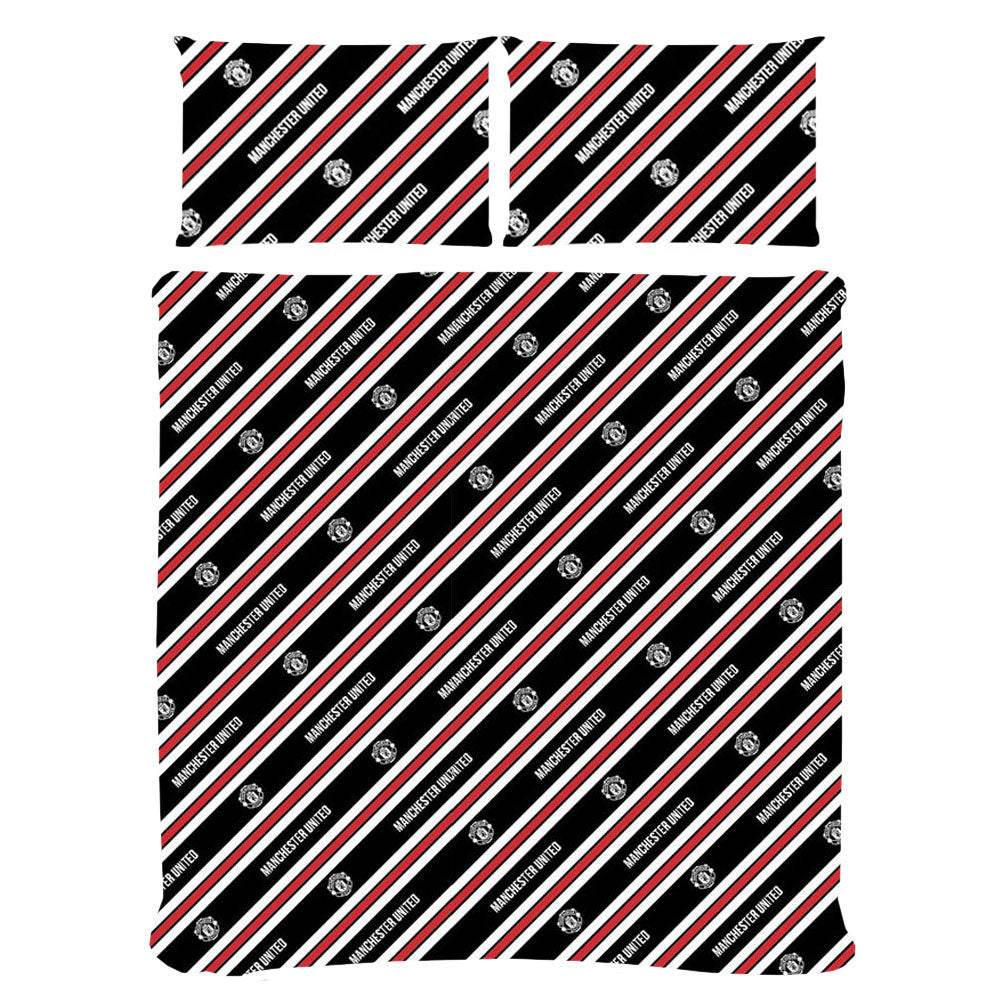 Manchester United FC Core Stripe Double Duvet Set - Gift Arch