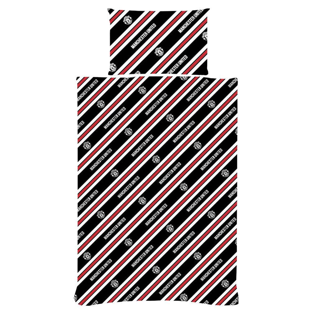Manchester United FC Core Stripe Single Duvet Set - Gift Arch