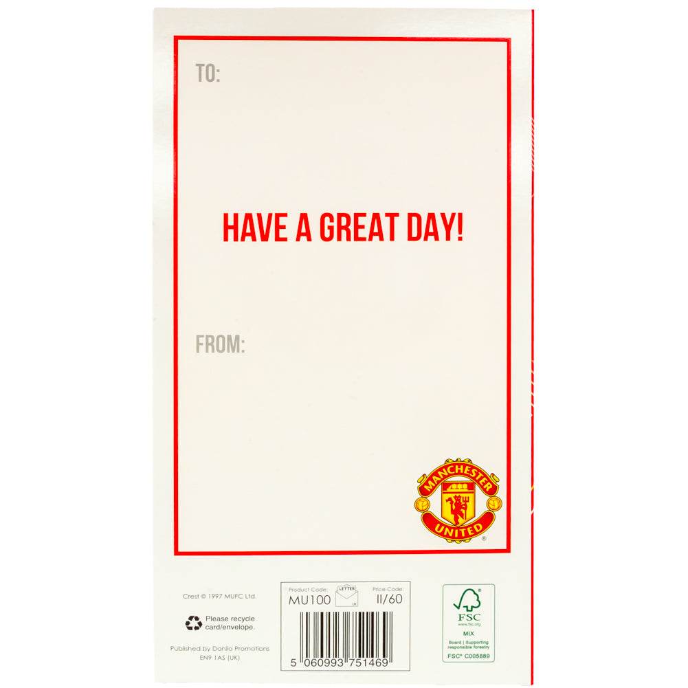 Manchester United FC Glory Glory Birthday Card - Gift Arch
