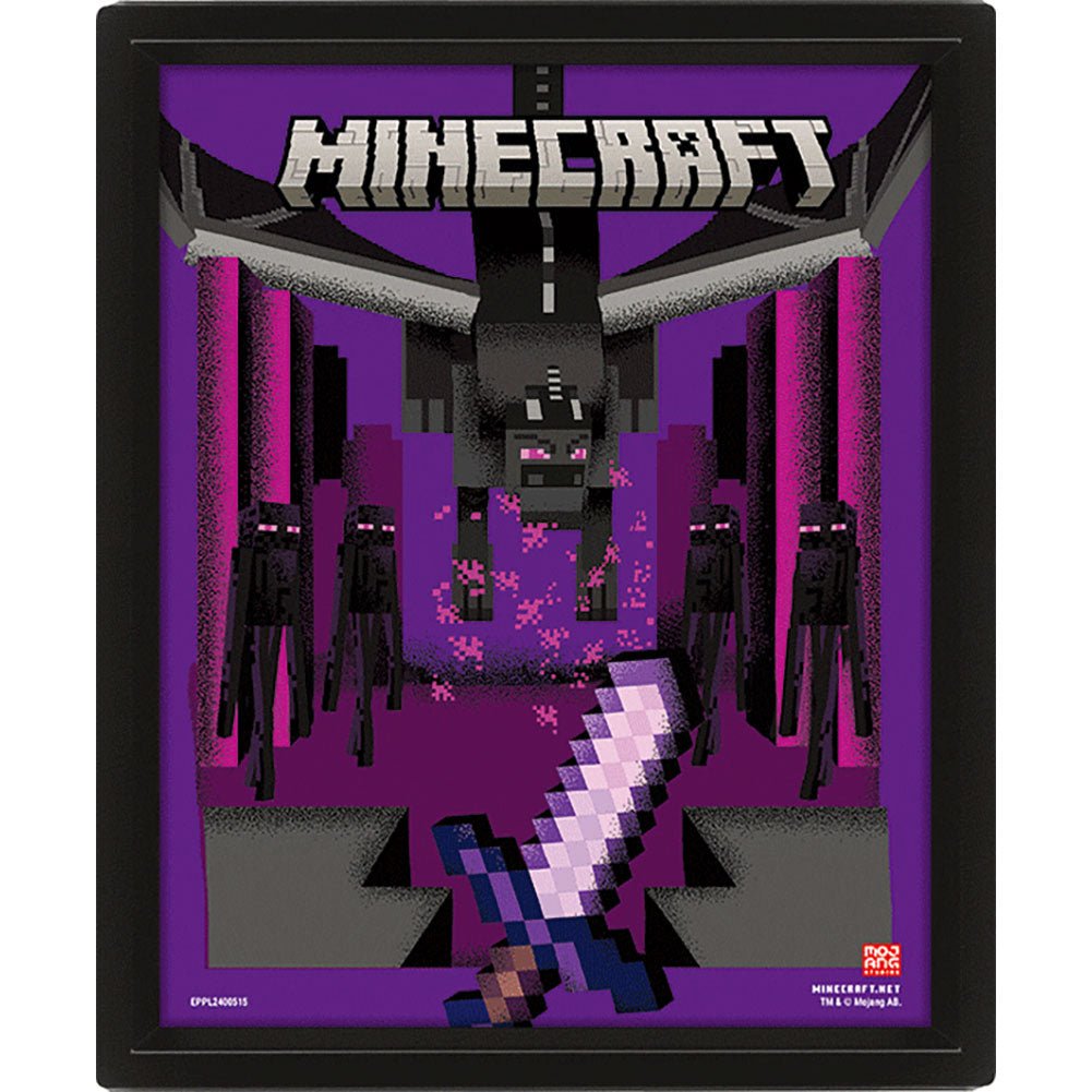 Minecraft Dragon Duel Framed 3D Picture - Gift Arch