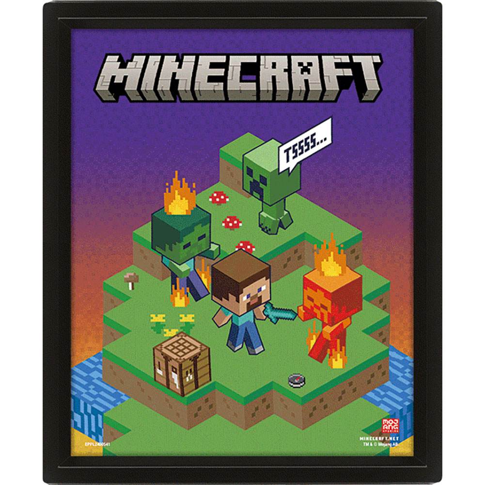 Minecraft Terrain Framed 3D Picture - Gift Arch