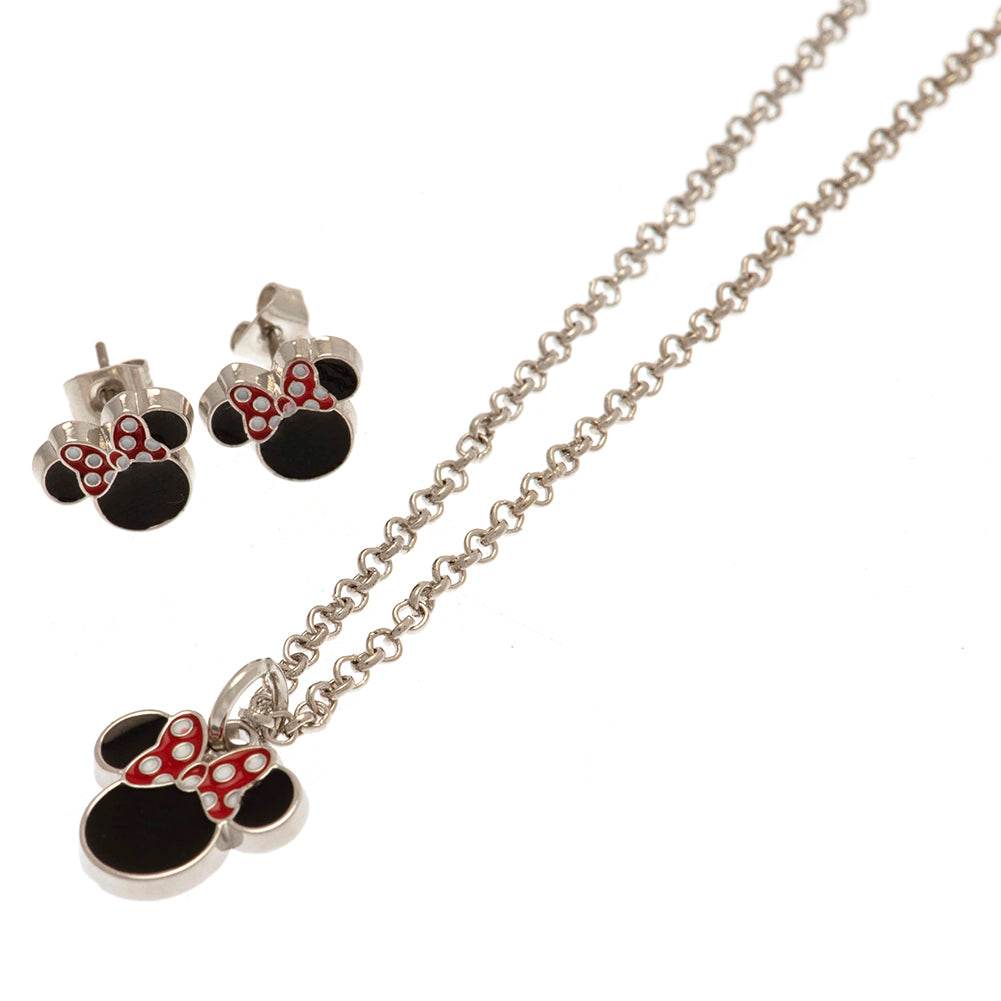 Minnie Mouse Fashion Jewellery Necklace & Earring Set - Gift Arch