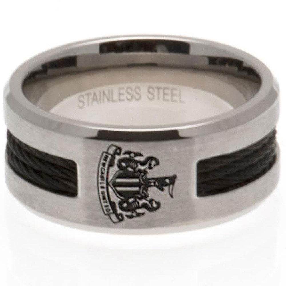 Newcastle United FC Black Inlay Ring Small - Gift Arch