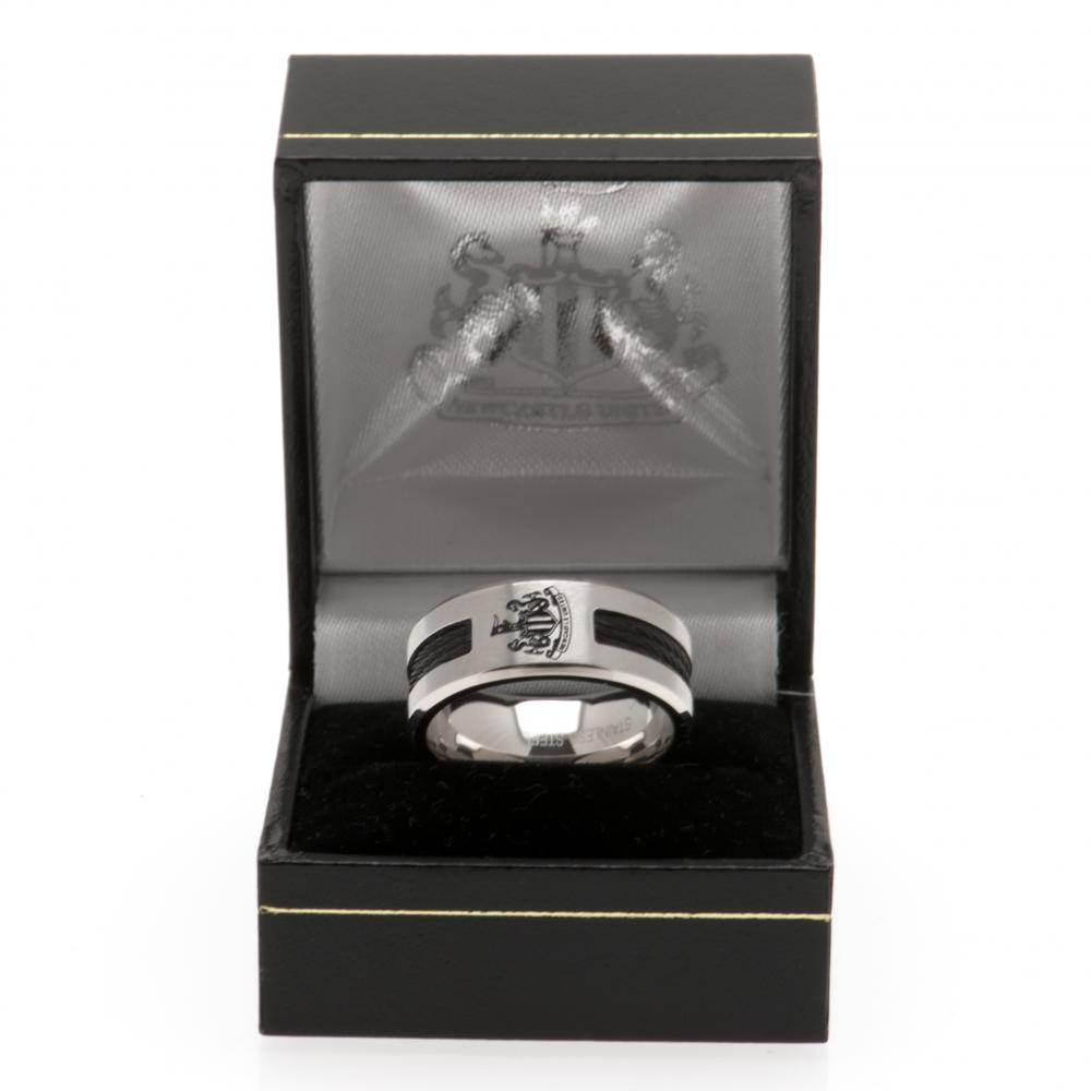 Newcastle United FC Black Inlay Ring Small - Gift Arch