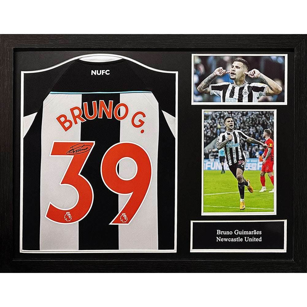Newcastle United FC Bruno Guimaraes Signed Shirt (Framed) - Gift Arch